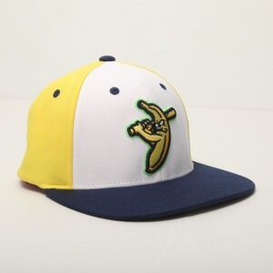 Savannah Bananas Fitted Hat Cap Yellow White Navy Blue Embroidered S Zephyr